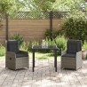 Ensemble de salle à manger pour jardin 3 pcs Gris polyrotin 563481563481