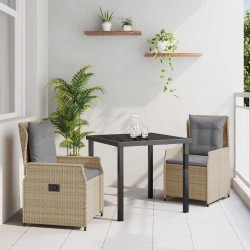 Ensemble de salle à manger pour jardin 3 pcs polyrotin 563482563482