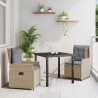 Ensemble de salle à manger pour jardin 3 pcs polyrotin 563482563482