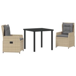 Ensemble de salle à manger pour jardin 3 pcs polyrotin 563482563482