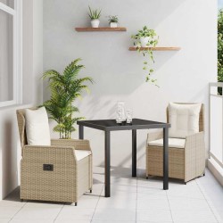 Ensemble de salle à manger pour jardin 3 pcs polyrotin 563483563483