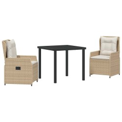 Ensemble de salle à manger pour jardin 3 pcs polyrotin 563483563483