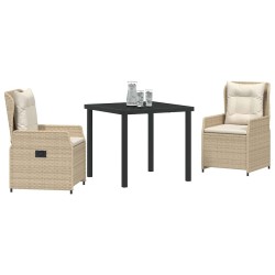 Ensemble de salle à manger pour jardin 3 pcs polyrotin 563483563483