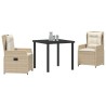 Ensemble de salle à manger pour jardin 3 pcs polyrotin 563483563483
