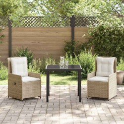 Ensemble de salle à manger pour jardin 3 pcs polyrotin 563483563483
