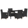 Ensemble de salle à manger pour jardin 5 pcs Noir polyrotin 563484563484