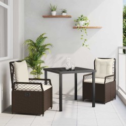 Ensemble de salle à manger pour jardin 3 pcs Marron polyrotin 563486563486
