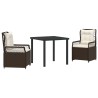 Ensemble de salle à manger pour jardin 3 pcs Marron polyrotin 563486563486