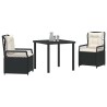 Ensemble de salle à manger pour jardin 3 pcs Noir polyrotin 563488563488