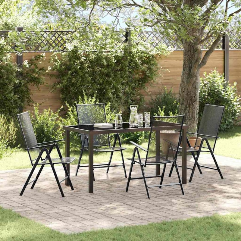 Ensemble de salle à manger pour jardin 5 pcs Anthracite 563491563491