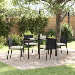 Ensemble de salle à manger pour jardin 5 pcs Noir 563492563492