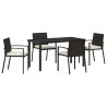 Ensemble de salle à manger pour jardin 5 pcs Noir 563492563492