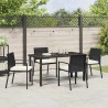 Ensemble de salle à manger pour jardin 5 pcs Noir 563492563492