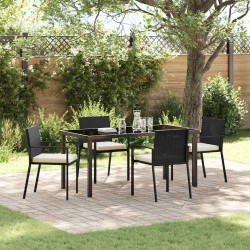 Ensemble de salle à manger pour jardin 5 pcs Noir 563493563493