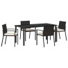 Ensemble de salle à manger pour jardin 5 pcs Noir 563493563493