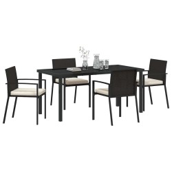 Ensemble de salle à manger pour jardin 5 pcs Noir 563493563493