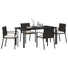 Ensemble de salle à manger pour jardin 5 pcs Noir 563493563493
