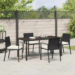Ensemble de salle à manger pour jardin 5 pcs Noir 563493563493