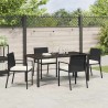 Ensemble de salle à manger pour jardin 5 pcs Noir 563493563493