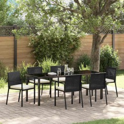 Ensemble de salle à manger pour jardin 7 pcs Noir 563494563494