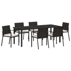 Ensemble de salle à manger pour jardin 7 pcs Noir 563494563494