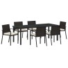 Ensemble de salle à manger pour jardin 7 pcs Noir 563494563494