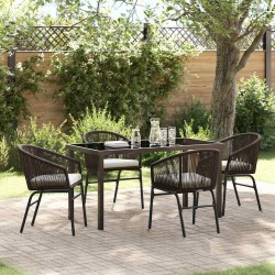 Ensemble de salle à manger pour jardin 5 pcs Marron 563495563495