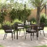 Ensemble de salle à manger pour jardin 5 pcs Marron 563495563495
