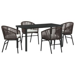 Ensemble de salle à manger pour jardin 5 pcs Marron 563495563495