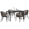 Ensemble de salle à manger pour jardin 5 pcs Marron 563495563495