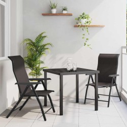 Ensemble de salle à manger pour jardin 3 pcs Noir café 563496563496