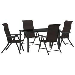 Ensemble de salle à manger pour jardin 5 pcs Noir café 563497563497