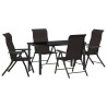 Ensemble de salle à manger pour jardin 5 pcs Noir café 563497563497