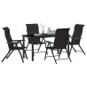 Ensemble de salle à manger pour jardin 5 pcs Noir café 563497563497