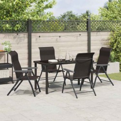 Ensemble de salle à manger pour jardin 5 pcs Noir café 563497563497
