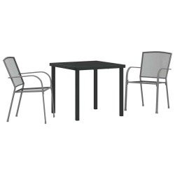 Ensemble de salle à manger pour jardin 3 pcs Anthracite 563498563498