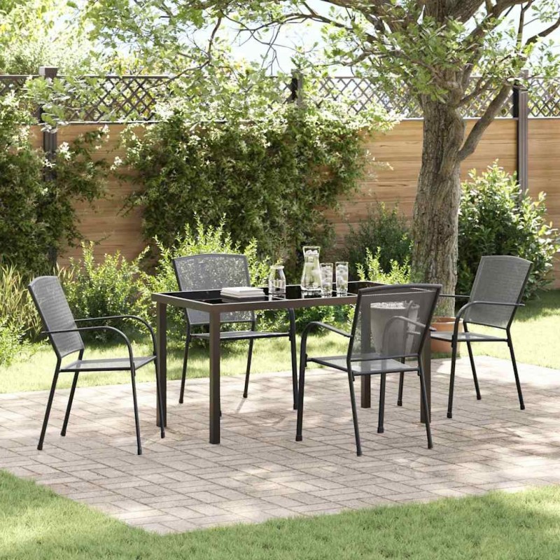 Ensemble de salle à manger pour jardin 5 pcs Anthracite 563500563500