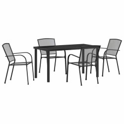 Ensemble de salle à manger pour jardin 5 pcs Anthracite 563500563500