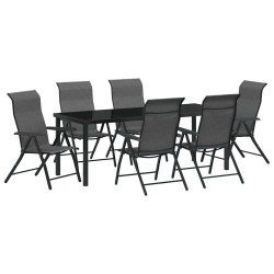 Ensemble de salle à manger pour jardin 7 pcs Gris 563501563501
