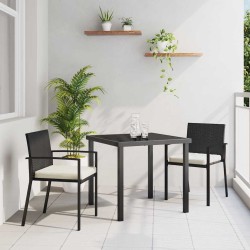 Ensemble de salle à manger pour jardin 3 pcs Noir 563503563503