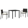 Ensemble de salle à manger pour jardin 3 pcs Noir 563503563503