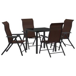 Ensemble de salle à manger pour jardin 5 pcs Marron 563504563504