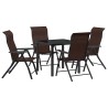 Ensemble de salle à manger pour jardin 5 pcs Marron 563504563504