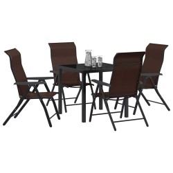 Ensemble de salle à manger pour jardin 5 pcs Marron 563504563504