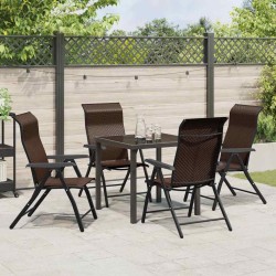 Ensemble de salle à manger pour jardin 5 pcs Marron 563504563504