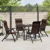 Ensemble de salle à manger pour jardin 5 pcs Marron 563504563504