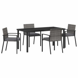Ensemble de salle à manger pour jardin 5 pcs Gris 563505563505