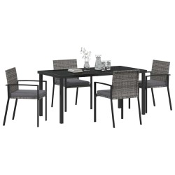 Ensemble de salle à manger pour jardin 5 pcs Gris 563505563505