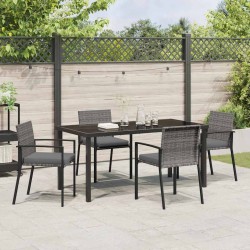 Ensemble de salle à manger pour jardin 5 pcs Gris 563505563505