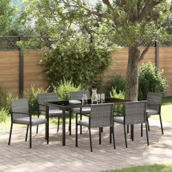 Ensemble de salle à manger pour jardin 7 pcs Gris 563506563506